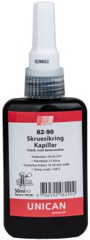 Skruesikring stærk kapillar, 50 ml. front,Skruesikring stærk kapillar, 50 ml. bagside